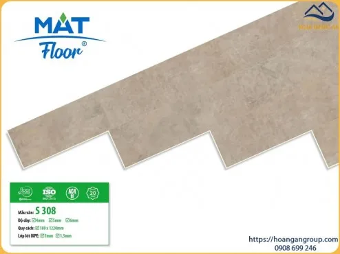 Sàn Nhựa Hèm Khoá Giả Vân Đá MAT Floor S308 Dày 4mm