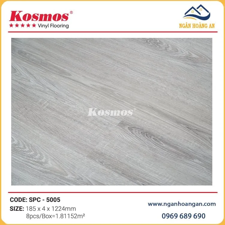 Sàn Nhựa Hèm Khoá Giả Vân Gỗ Kosmos SPC5005 Sàn Nhựa Hèm Khoá Giả Vân Gỗ Kosmos SPC5005