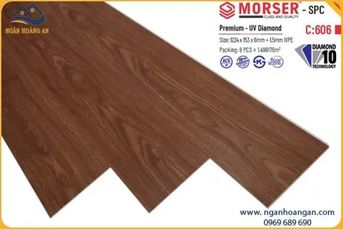 Sàn Nhựa Hèm Khoá Giả Vân Gỗ Morser C606 6mm