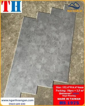Sàn Nhựa Hèm Khoá Giả Xi Măng, Bê Tông THFloor HS1975 Dày 4mm
