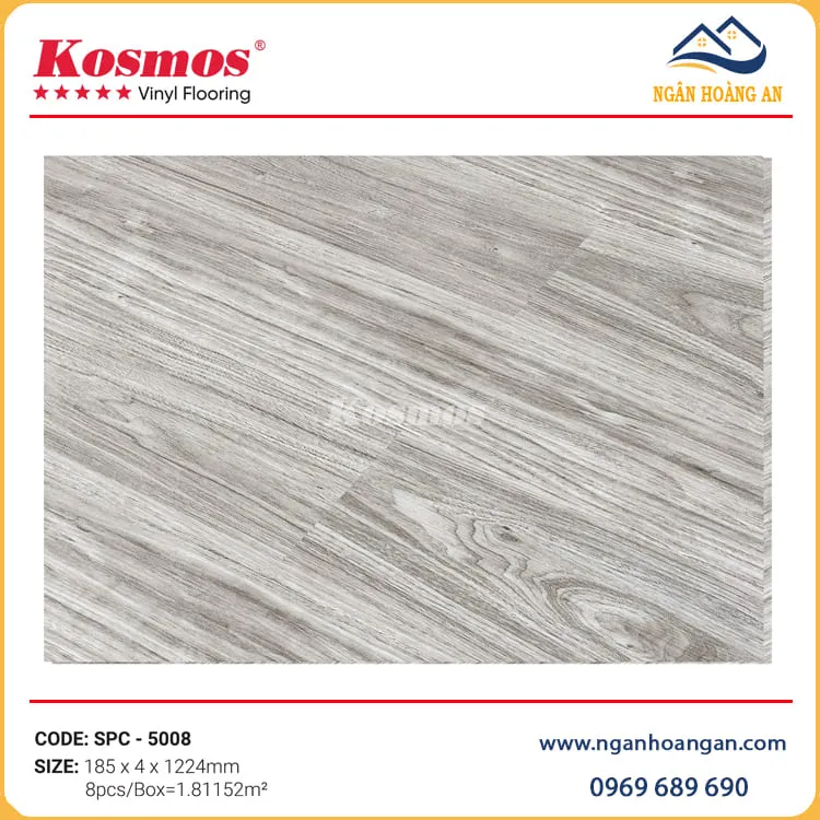 Sàn Nhựa Hèm Khoá Kosmos SPC5008 Giả Vân Gỗ Sàn Nhựa Hèm Khoá Kosmos SPC5008 Giả Vân Gỗ