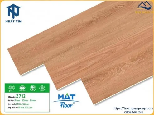Sàn Hèm Khoá Nhựa Giả Gỗ MAT Floor Z712 Dày 4mm