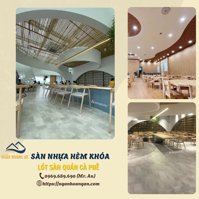 Sàn Nhựa Hèm Khoá Lót Quán Cà Phê