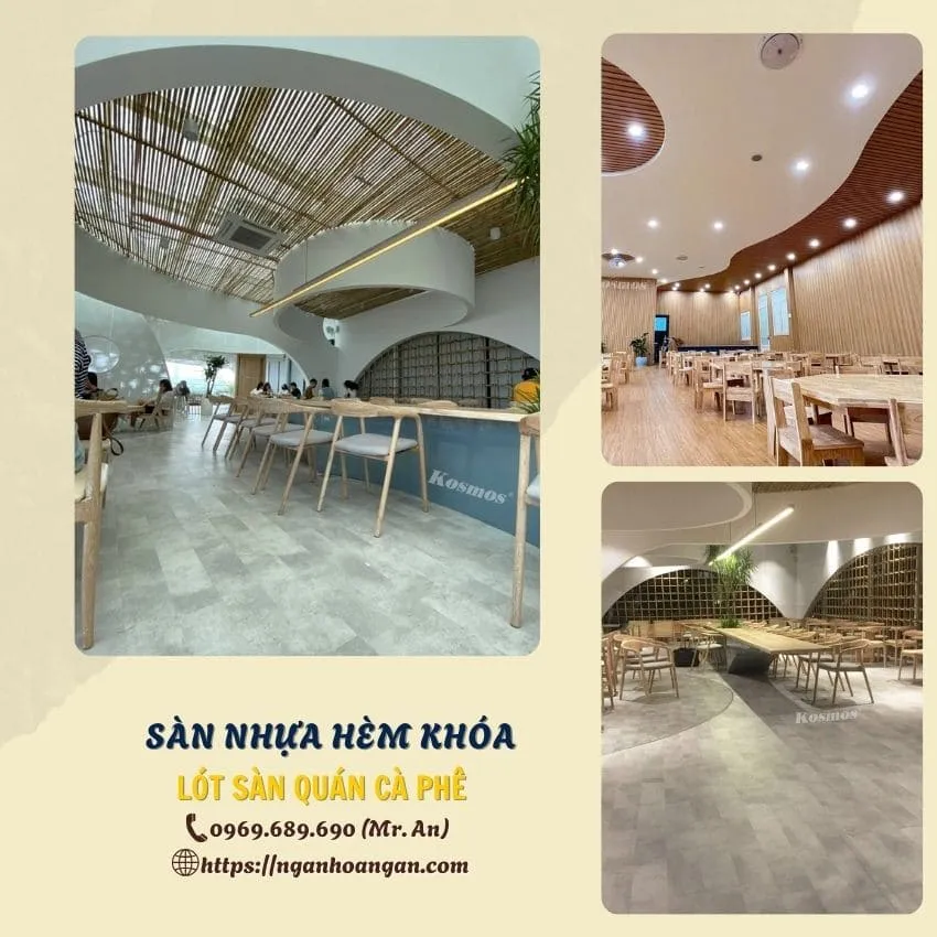 Sàn Nhựa Hem Khoá Ứng Dụng Lót Sàn Quán Cà Phê Sàn Nhựa Hem Khoá Ứng Dụng Lót Sàn Quán Cà Phê