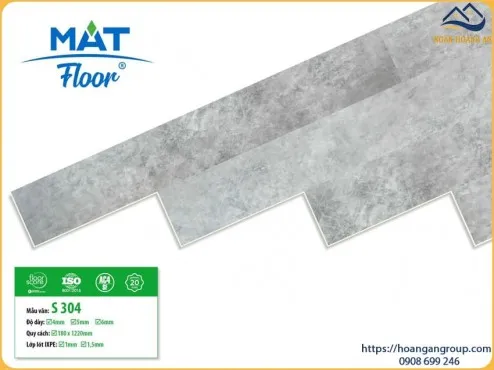 Sàn Nhựa Hèm Khoá Vân Đá MAT Floor S304 Dày 4mm