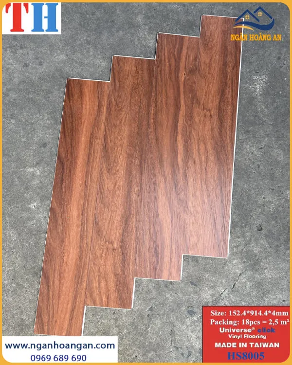 Sàn Nhựa Hèm Khoá Vân Gỗ Taiwan THFloor HS8005 Sàn Nhựa Hèm Khoá Vân Gỗ Taiwan THFloor HS8005