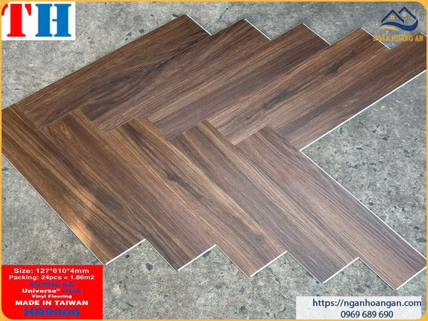 Sàn Nhựa Hèm Khoá Xương Cá 4mm TH Floor HR 9006 Sàn Nhựa Hèm Khoá Xương Cá 4mm TH Floor HR 9006
