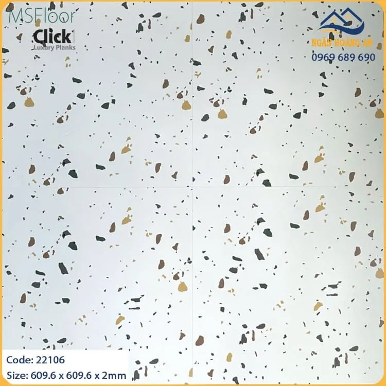 Sàn Dán Keo Vân Đá Mài Terrazzo MSFloor 22106 Dày 2mm Sàn Dán Keo Vân Đá Mài Terrazzo MSFloor 22106 Dày 2mm