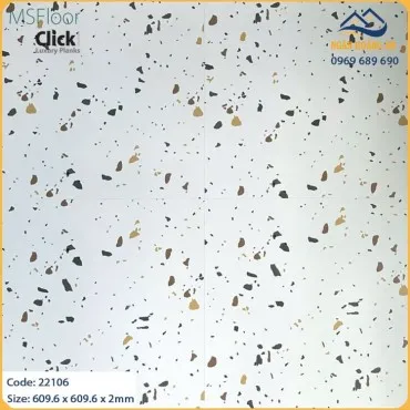 Sàn Dán Keo Vân Đá Mài Terrazzo MSFloor 22106 Dày 2mm