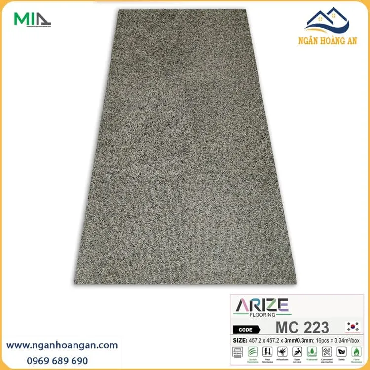 Sàn Nhựa Vinyl Dán Keo Vân Thảm ARIZE MC223 Dày 3mm Sàn Nhựa Vinyl Dán Keo Vân Thảm ARIZE MC223 Dày 3mm