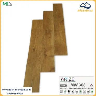 Sàn Nhựa Vinyl Giả Gỗ Dán Keo ARIZE MW308 Dày 3mm