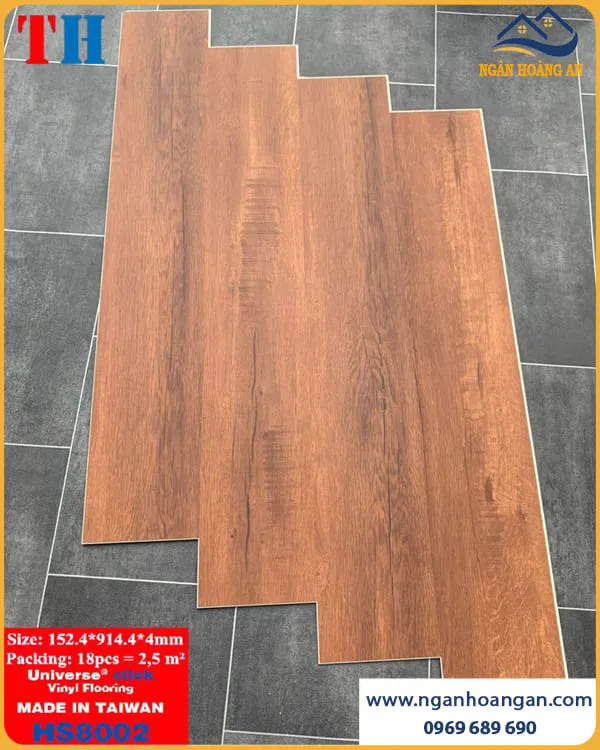 Sàn Nhựa Vinyl Hèm Khoá THFloor HS8002 Dày 4mm