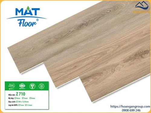 Sàn Nhựa Vinyl Hèm Khoá Giả Gỗ 4mm MAT Floor Z710
