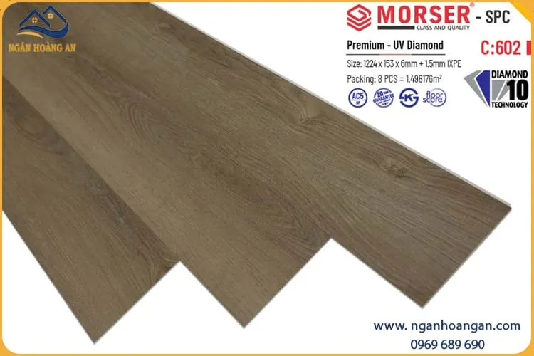 Sàn Nhựa Vinyl Hèm Khoá Morser C602 6mm
