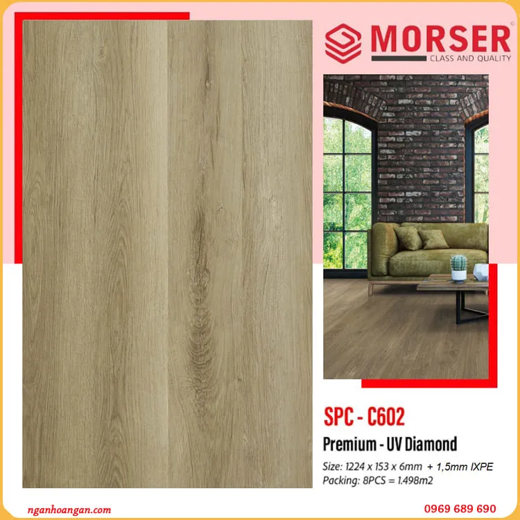 Sàn Nhựa Vinyl Hèm Khoá Morser C602 6mm
