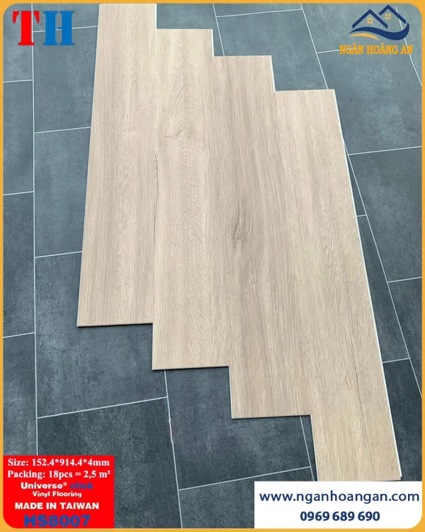 Sàn Nhựa Vinyl Hèm Khoá Vân Gỗ THFloor HS8007 Dày 4mm