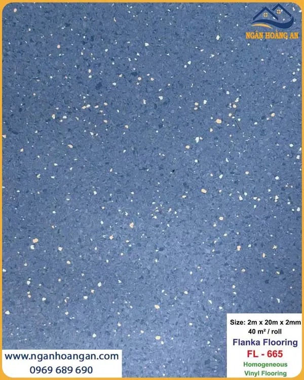 Sàn Vinyl Kháng Khuẩn 2mm Flanka FL-665 Xanh Dương Đậm