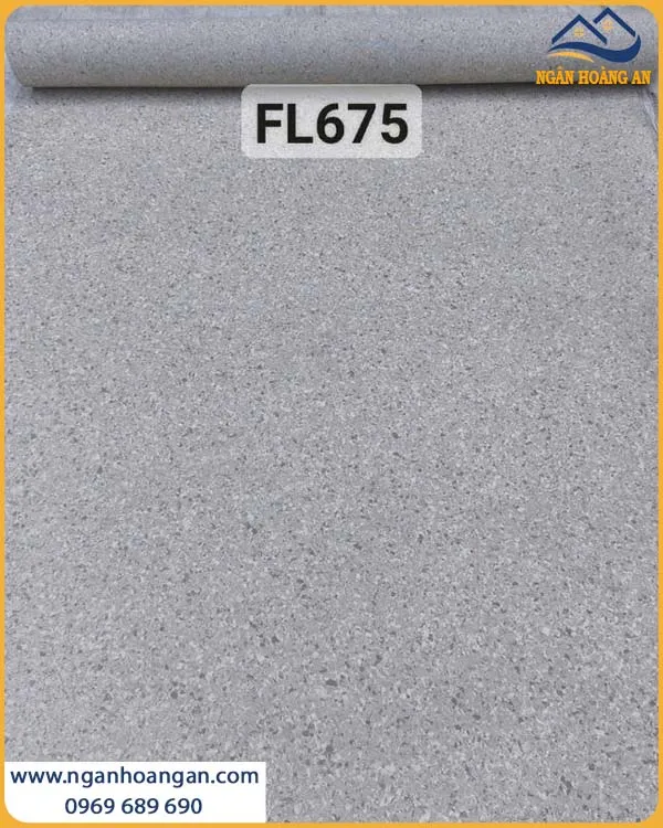Sàn Vinyl Kháng Khuẩn Flanka FL-675 2mm Màu Xám Trắng