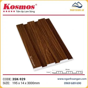 Tấm Lam 3 Sóng Chân Kép Nhựa Giả Gỗ Kosmos 3SK-929