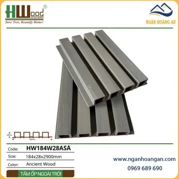 Tấm Lam 4 Sóng Ngoài Trời Phủ ASA Hwood HW184W28ASA Ancient Wood