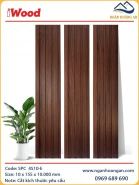 Tấm Lam 4 Sóng Nhựa Giả Gỗ Ốp Tường iWood 4S10-E