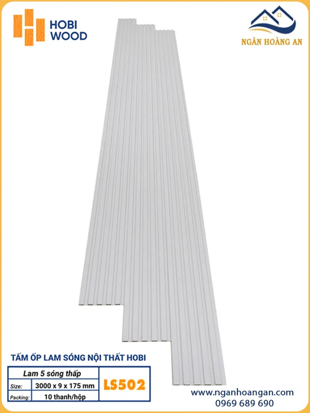 Tấm Lam Sóng Nhựa Hobiwood LS502 Màu Trắng Trơn