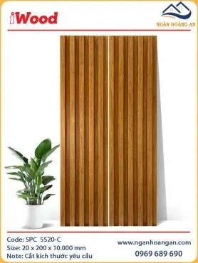 Tấm Lam Sóng Ốp Trần Nhựa Giả Gỗ iWood 5S20-C