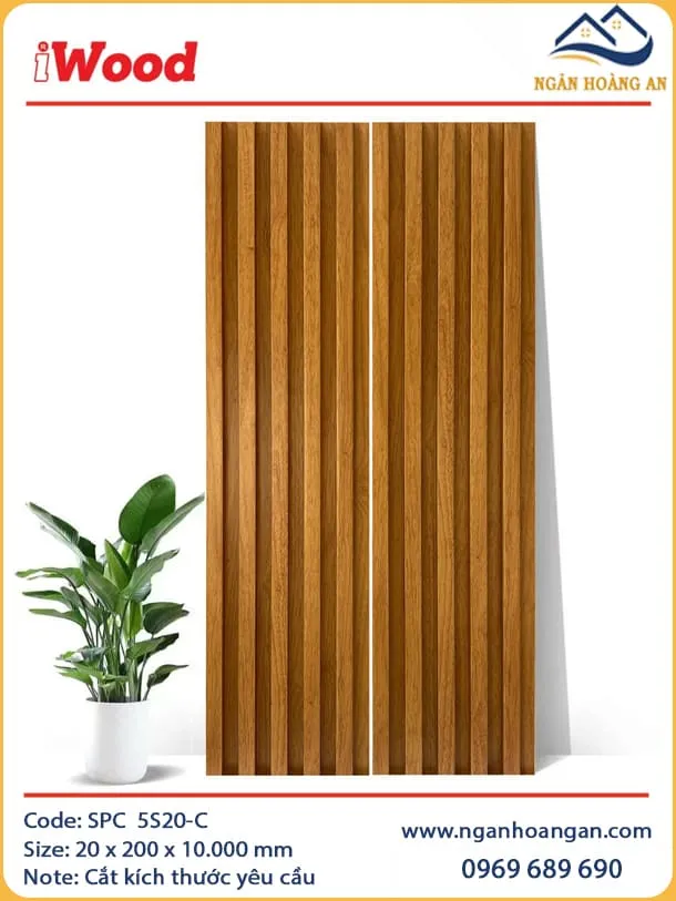 Tấm Lam Sóng Ốp Trần Ốp Tường Nhựa Giả Gỗ iWood 5S20-C