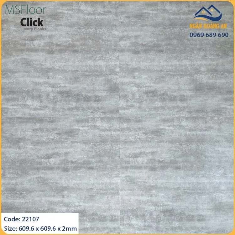Tấm Lót Sàn Dán Keo Giả Bê Tông MSFloor 22107 Dày 2mm