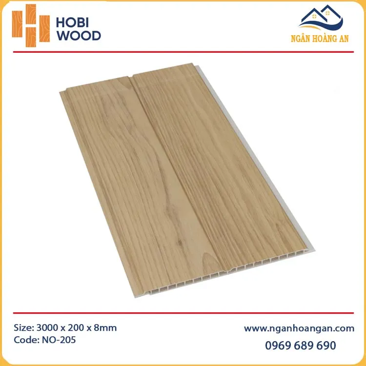 Tấm Nano Nhựa Giả Gỗ Ốp Tường HobiWood NO-205 Tấm Nano Nhựa Giả Gỗ Ốp Tường HobiWood NO-205