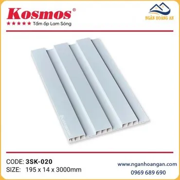 Tấm Nhựa Lam 3 Sóng Thấp Kosmos Màu Trắng Trơn 3SK-020