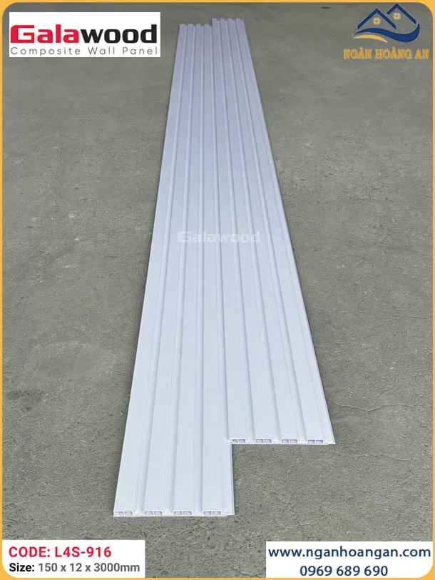 Tấm Ốp Lam Sóng Galawood L4S-916 Vân Vải Màu Trắng