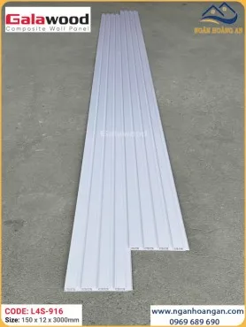 Tấm Ốp Lam Sóng Galawood L4S-916 Vân Vải Màu Trắng