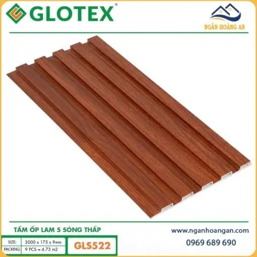 Tấm Nhựa Lam 5 Sóng Giả Gỗ Ốp Trần Glotex GLS522 