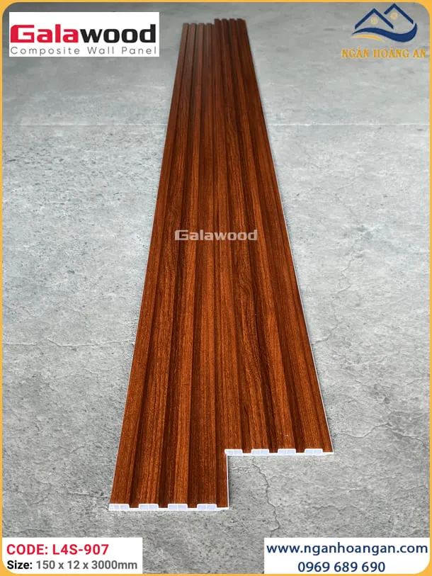 Tấm Nhựa Lam Sóng Ốp Trần Giả Gỗ Galawood L4S-907