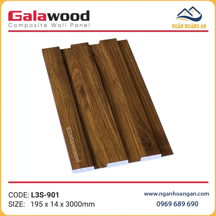 Tấm Nhựa Ốp Tường Lam Sóng Giả Gỗ Galawood L3S-901 Tấm Nhựa Ốp Tường Lam Sóng Giả Gỗ Galawood L3S-901