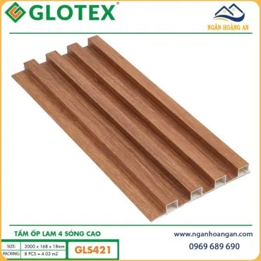 Tấm Nhựa Lam Sóng Giả Gỗ Ốp Trần Glotex GLS421