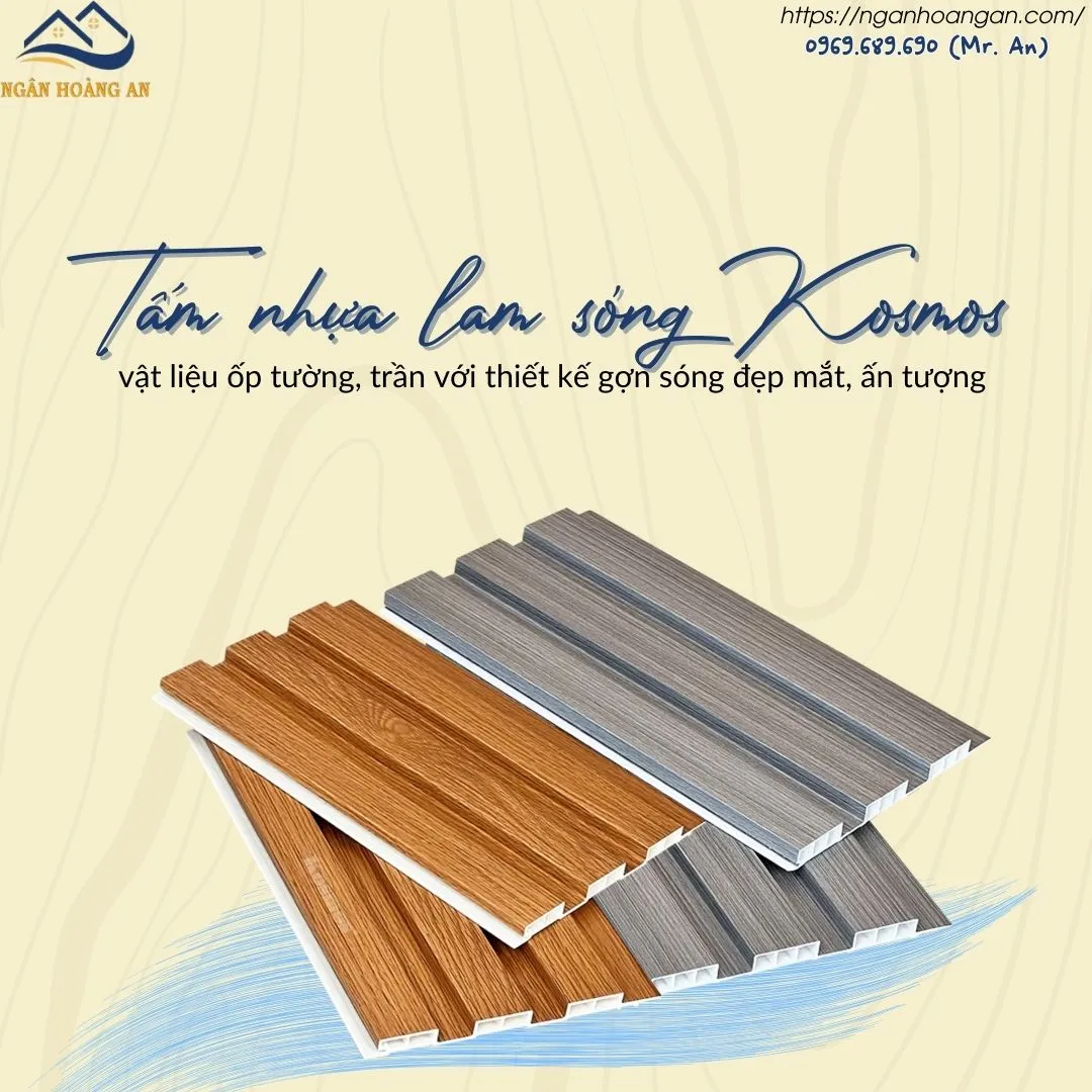 Tấm Nhựa Lam Sóng Kosmos Ốp Tường Trần Nhà Ở
