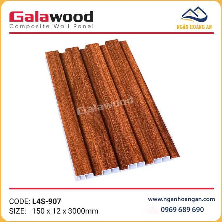 Tấm Nhựa Lam Sóng Ốp Trần Giả Gỗ Galawood L4S-907