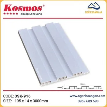 Tấm Nhựa Ốp Trần Lam 3 Sóng Chân Kép Kosmos 3SK-916