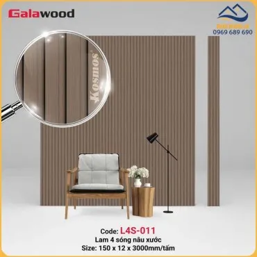 Tấm Nhựa Ốp Tường Lam Sóng Giả Gỗ Galawood L4S-011