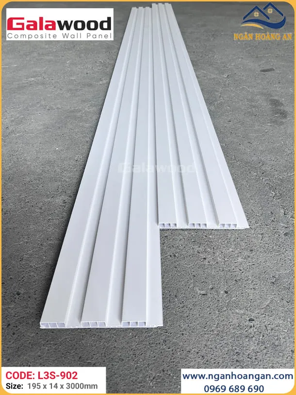 Tấm Nhựa Ốp Trần Lam Sóng Trắng Trơn Galawood L3S-902