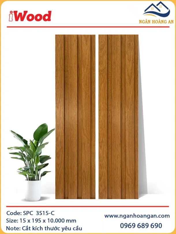 Tấm Nhựa Ốp Tường Lam 3 Sóng Giả Gỗ Iwood 3S15-C Tấm Nhựa Ốp Tường Lam 3 Sóng Giả Gỗ Iwood 3S15-C