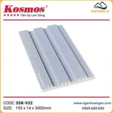Tấm Nhựa Ốp Tường Lam 3 Sóng Vân Vải Xám Kosmos 3SK-932