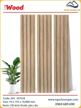 Tấm Nhựa Ốp Tường Lam 4 Sóng Giả Gỗ iWood 4S10-B