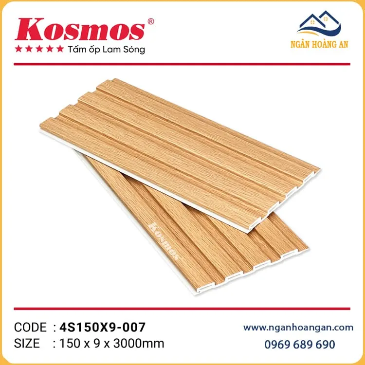 Nhựa Lam 4 Sóng Giả Gỗ Kosmos 4S150X9-007