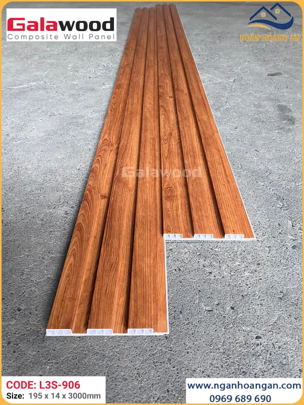 Tấm Nhựa Ốp Tường Lam Sóng Giả Gỗ Galawood L3S-906