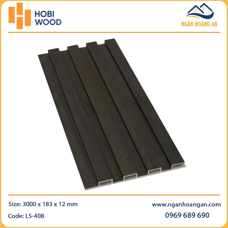 Tấm Nhựa Ốp Tường Lam Sóng Giả Gỗ Hobiwood LS-408