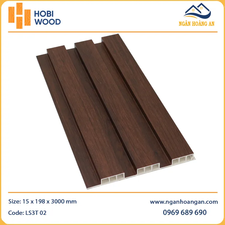 Tấm Nhựa Ốp Tường Lam Sóng Giả Gỗ Hobiwood-LS3T-02