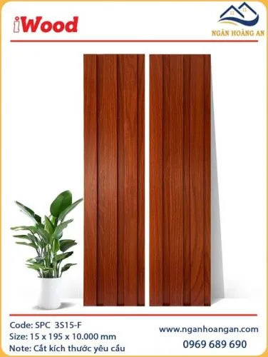 Tấm Nhựa Ốp Tường Lam Sóng Giả Gỗ iWood 3S15-F